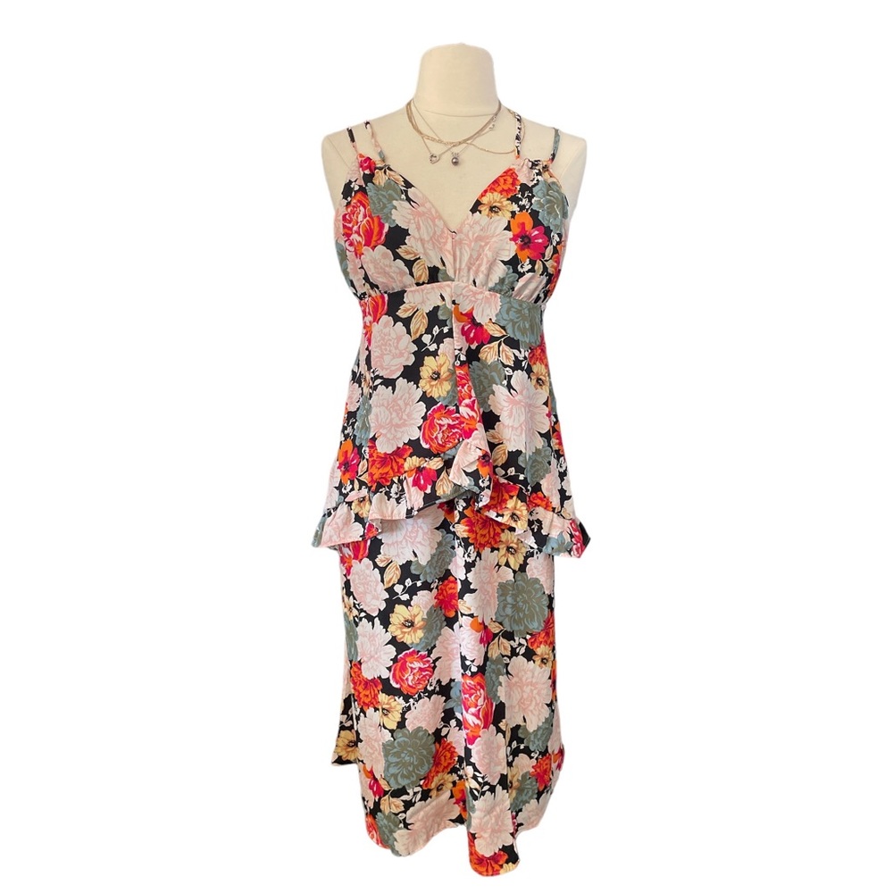 Tiered Floral Dress Sz S new